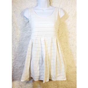 Bethany Mota White Eyelet Sleeveless Dress szM